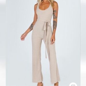 Princess Polly Beige Knit Jumpsuit